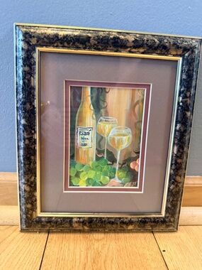 ART- Framed and Matted Wine Art